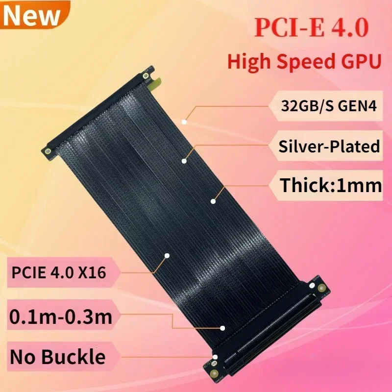 은도금 싱글 리버스 16x 그래픽 카드 연장 케이블 P - Itx Gpu Riser Pcie 4.0 16X 리뷰 및 가격