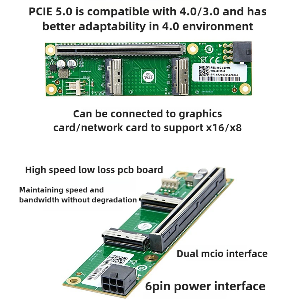 ADT-Link PCIe 5.0 X16-MCIO 8i  - Pcie 5.0 Gpu Riser Cable 리뷰 및 가격